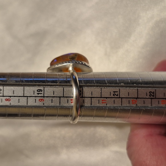 Sterling Silver Mexican Fire Opal Ring - Picture 6 of 7